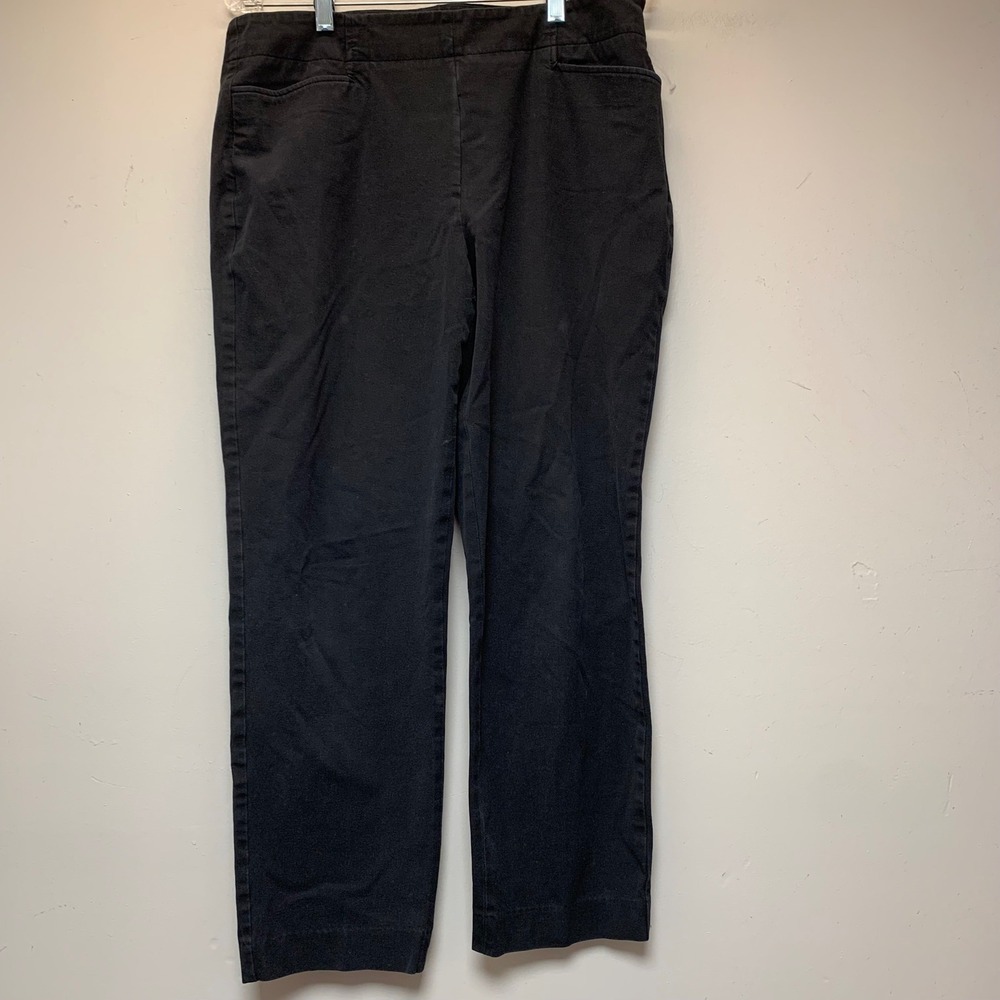 Talbots Straight Leg Pants Womens 10‎ Black Excellent Stretch Cotton Pull On